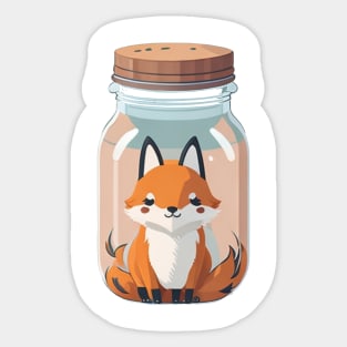 fox inside a jar Sticker